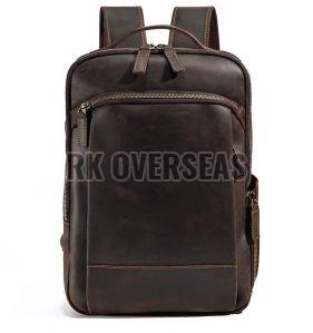 Dark Brown Leather Backpack Bag