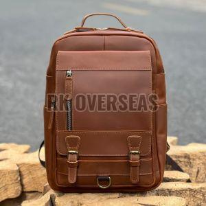 Fancy Brown Leather Backpack Bag
