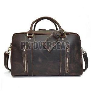 Brown Leather Duffle Bag