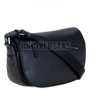 Ladies Black Leather Cross Shoulder Bag