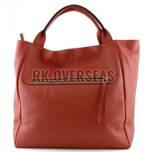 Ladies Dark Peach Leather Handbag