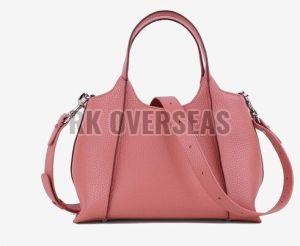 Fashionable Pink Ladies Leather Handbag