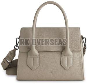 Ladies Designer Light Beige Leather Handbag