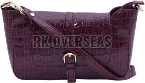 Ladies Luxury Wine Leather Cross Shoulder Bag