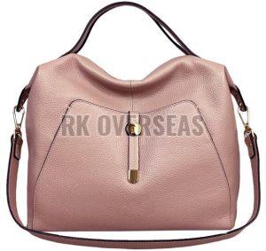Ladies Stylish Peach Leather Handbag