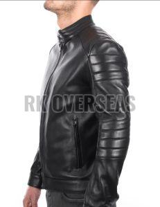 Mens Leather Full Sleeve Black Jacket