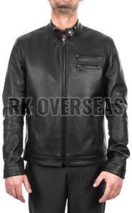 Mens Black Slim Fit Leather Jacket