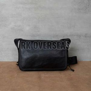 Mens Side Black Leather Bag