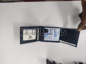 Mens Trifold Nappa Black Leather Wallet