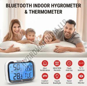 Digital Thermo Hygrometer With Bluetooth Connectivity For Mobile App