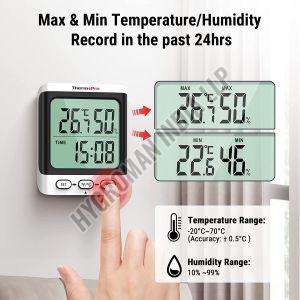 Digital Indoor Thermo Hygrometer With Clock
