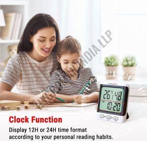 Digital Indoor Thermo Hygrometer With Clock