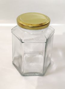 400 ml Hexagonal Glass Jar