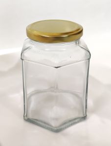 400 ml Hexagonal Glass Jar
