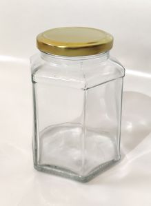400 ml Hexagonal Glass Jar