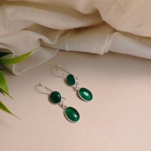 Women Green Stone Earrings
