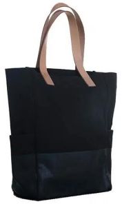 Cotton Canvas Leather Handle Bag