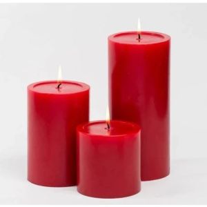 Paraffin Wax Red Pillar Candle Set