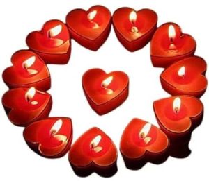 Red Designer Heart Shaped Candle