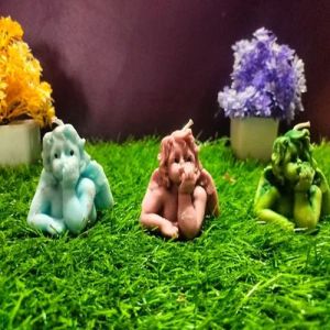 Soy Wax Multicolor Resting Girl Decorative Candle