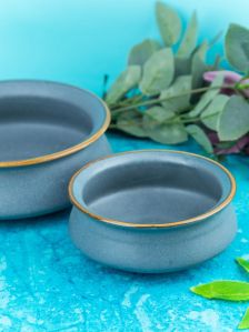 Azure Harmony Stoneware Bowls