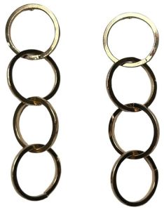 Women Golden Four Ring Chain Earring for Women & Girls