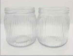 16 Oz Fluted Glass Jar