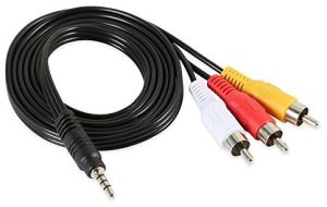 3.5mm Aux Jack To 3 Rca Audio Video Male Cable