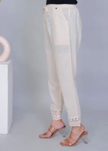 Ladies Floral Weave Khadi Crochet Pant