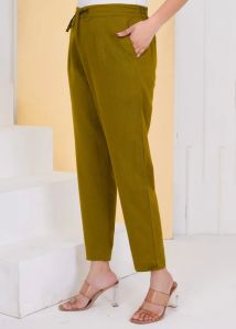 Ladies Green Cotton Pant