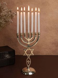 Judaism Symbol Brass Candle Holder