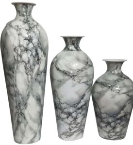 irv1001 marble enamel coating metal vases