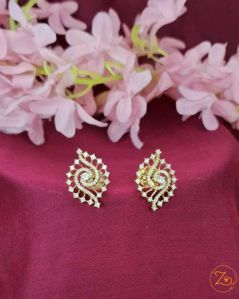 Women Zevarly Aahana Designer Lab Stone Studs Earrings