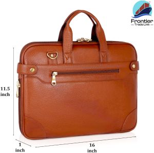 Slim Leather Messenger Laptop Bag