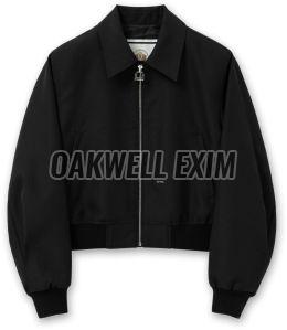 Black Cropped Zip-Up Jacket