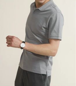 SUM020 Mens Grey Polo T Shirt