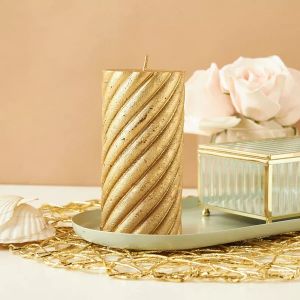 Essentials Unscented Spiral Pillar Candle