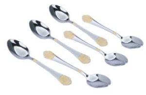 Silver Gilded Silver Steel Spoons Set