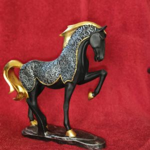 Luxury Black &AMP; Gold Horse Figurine