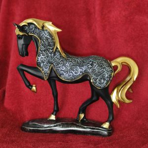 Luxury Black & Gold Horse Figurine