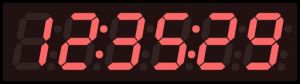 16x16 Inch Red Digital Clock