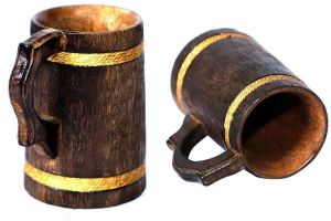 Wooden Beer Mug Set of 2
