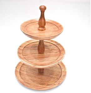 Three TIER WOODEN CAKE STAND