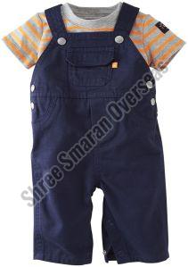 Baby Boys & Girls Pure Cotton Printed Cotton Denim Dress Set
