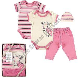 Soft Pink Cotton Baby Romper Suit