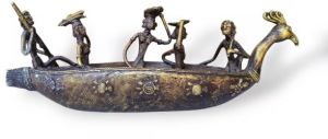 Brass Tribal Boat Sculpture