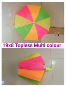 19x8 Inches Topless Multicolor Umbrella