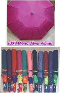 23x8 Inches Mono Silver Piping Umbrella