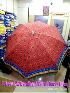 8 Feet Pg Bandhani Print Heavy Pipe Beach Umbrella