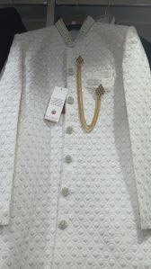 White Designer Wedding Sherwani